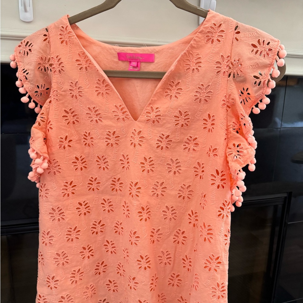 Lilly Pulitzer Peach Eyelet top